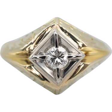 Late Art Deco Diamond Solitaire Ring