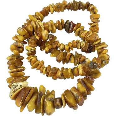 28 Inch Vintage Graduated Amber Necklace