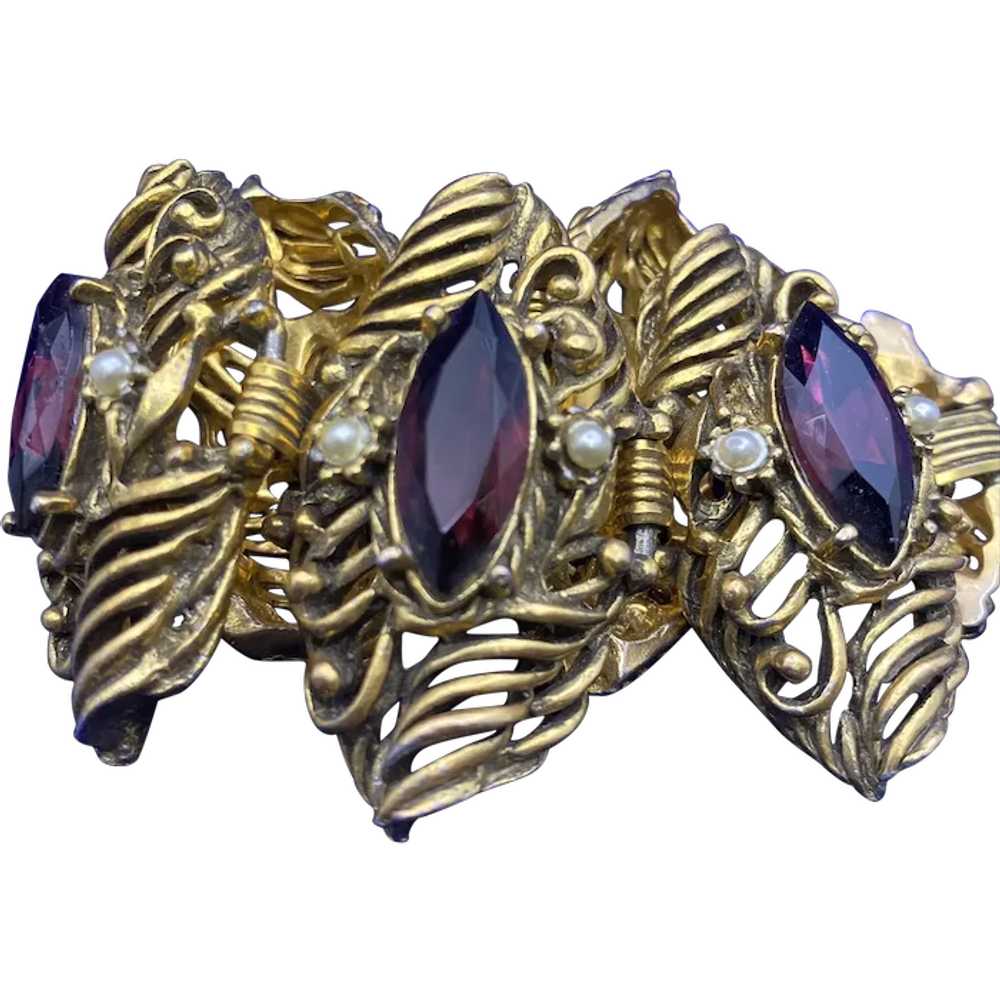 Awesome 1960's Chunky and  Ornate 6 Links Bracele… - image 1