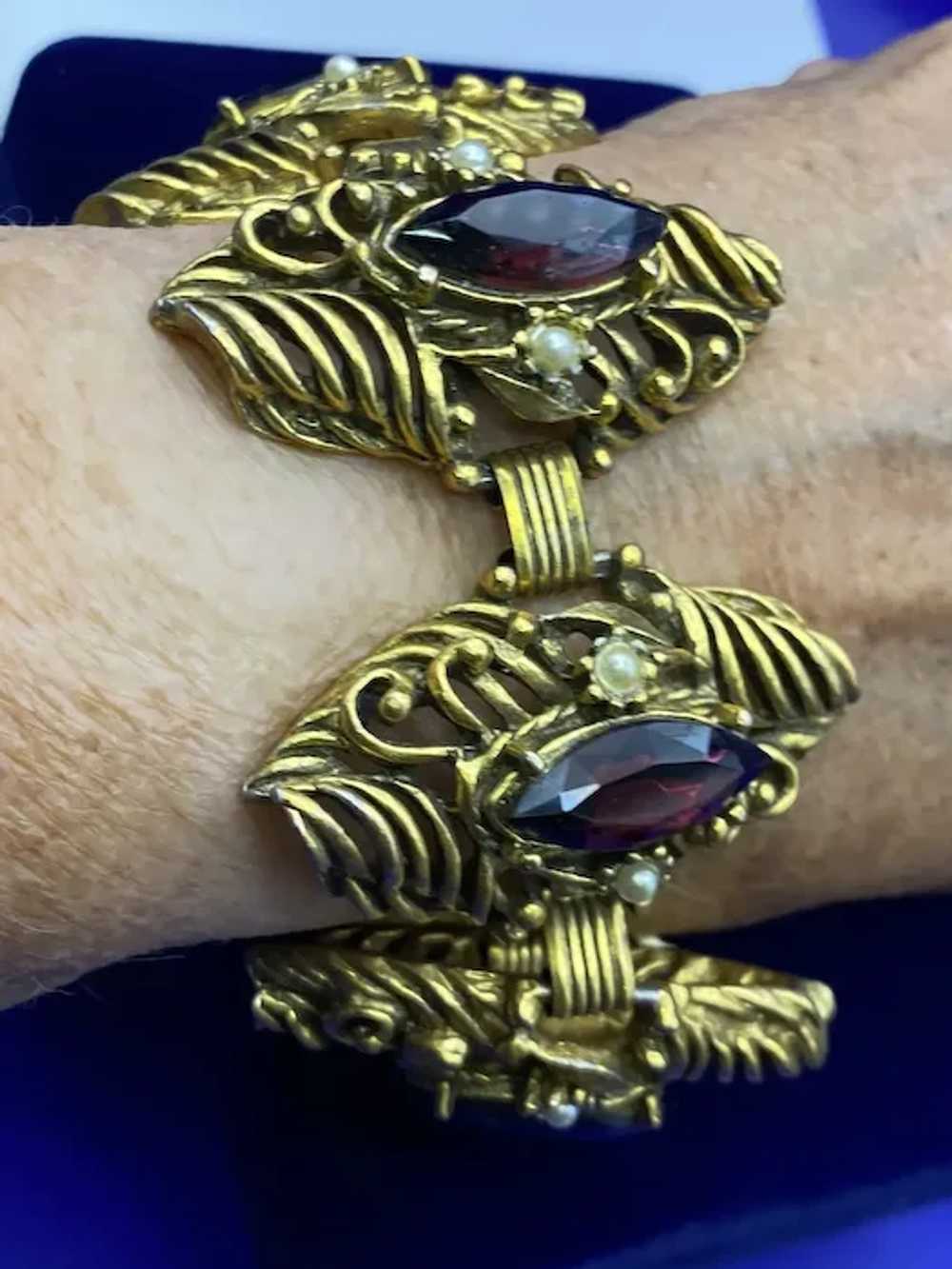 Awesome 1960's Chunky and  Ornate 6 Links Bracele… - image 3