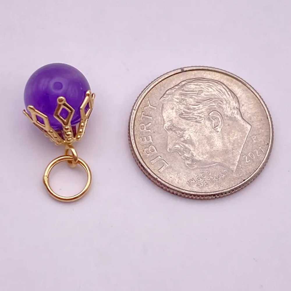 February Birthstone Charm Amethyst 14K Gold - image 2