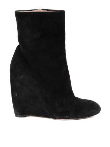 Gucci Black Suede Wedged Ankle Boots - image 1