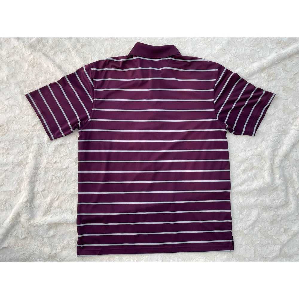 Pga Tour PGA Tour Purple and Grey Striped Polo Go… - image 3