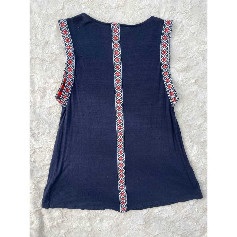 Anthropologie W5 Embroidered Sleeveless Shirt Blu… - image 2