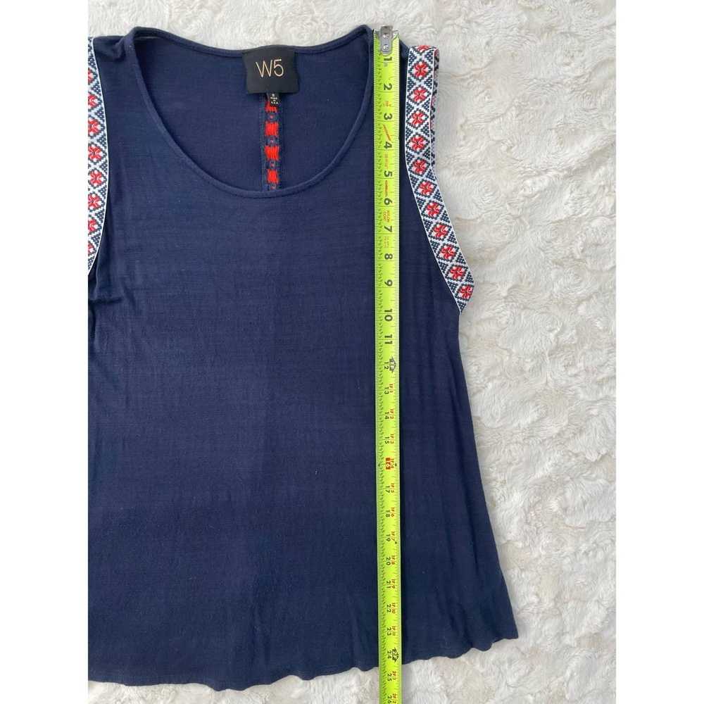 Anthropologie W5 Embroidered Sleeveless Shirt Blu… - image 5