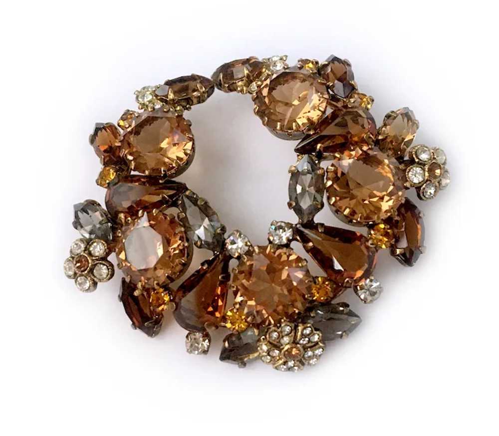 Golden Hues Fall Wreath Brooch, Made in Austria - image 4