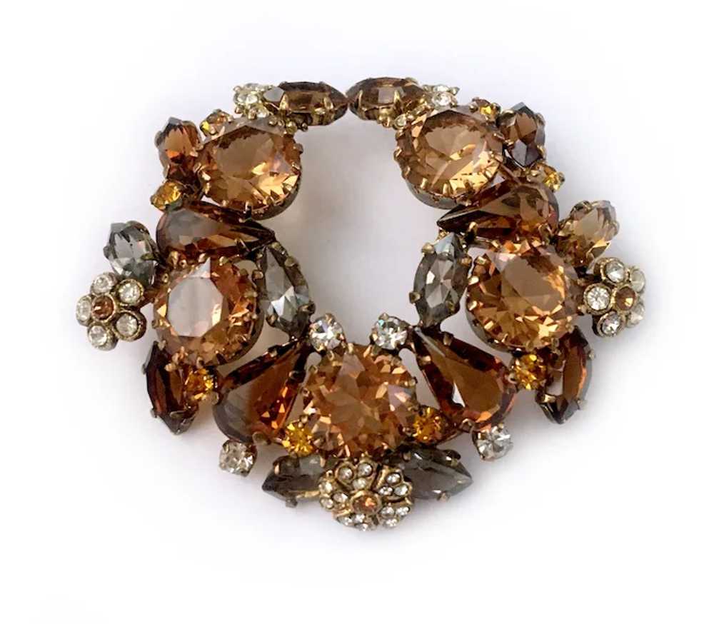 Golden Hues Fall Wreath Brooch, Made in Austria - image 5