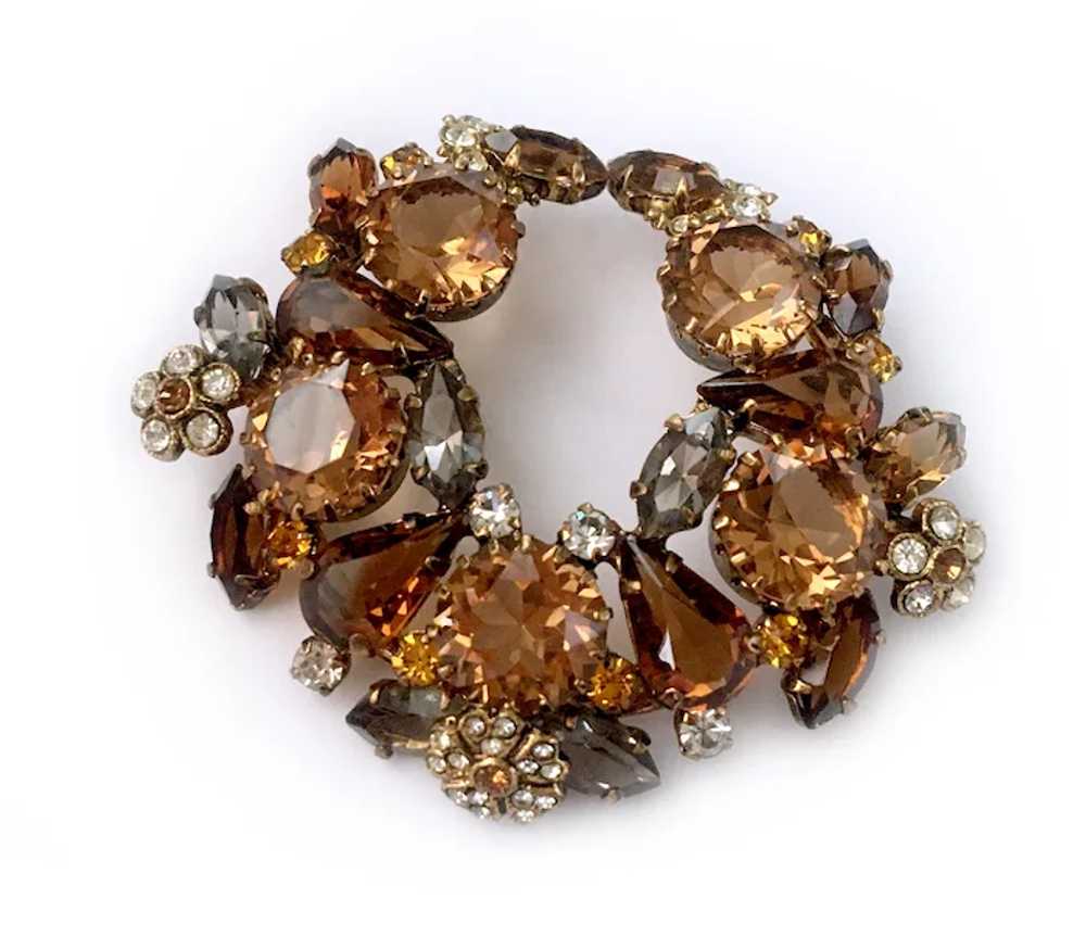 Golden Hues Fall Wreath Brooch, Made in Austria - image 6