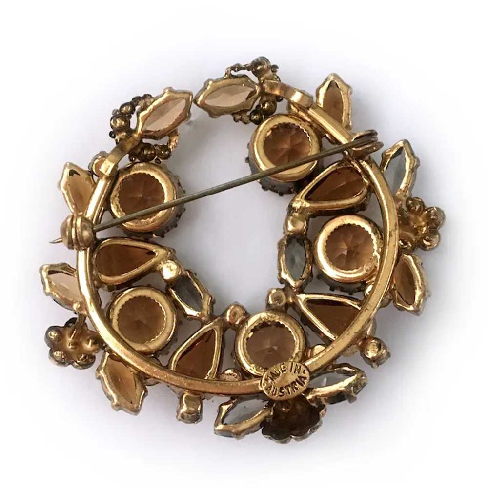 Golden Hues Fall Wreath Brooch, Made in Austria - image 7