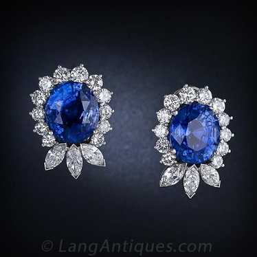 22.78 Carat No-Heat Ceylon Sapphire and Diamond E… - image 1