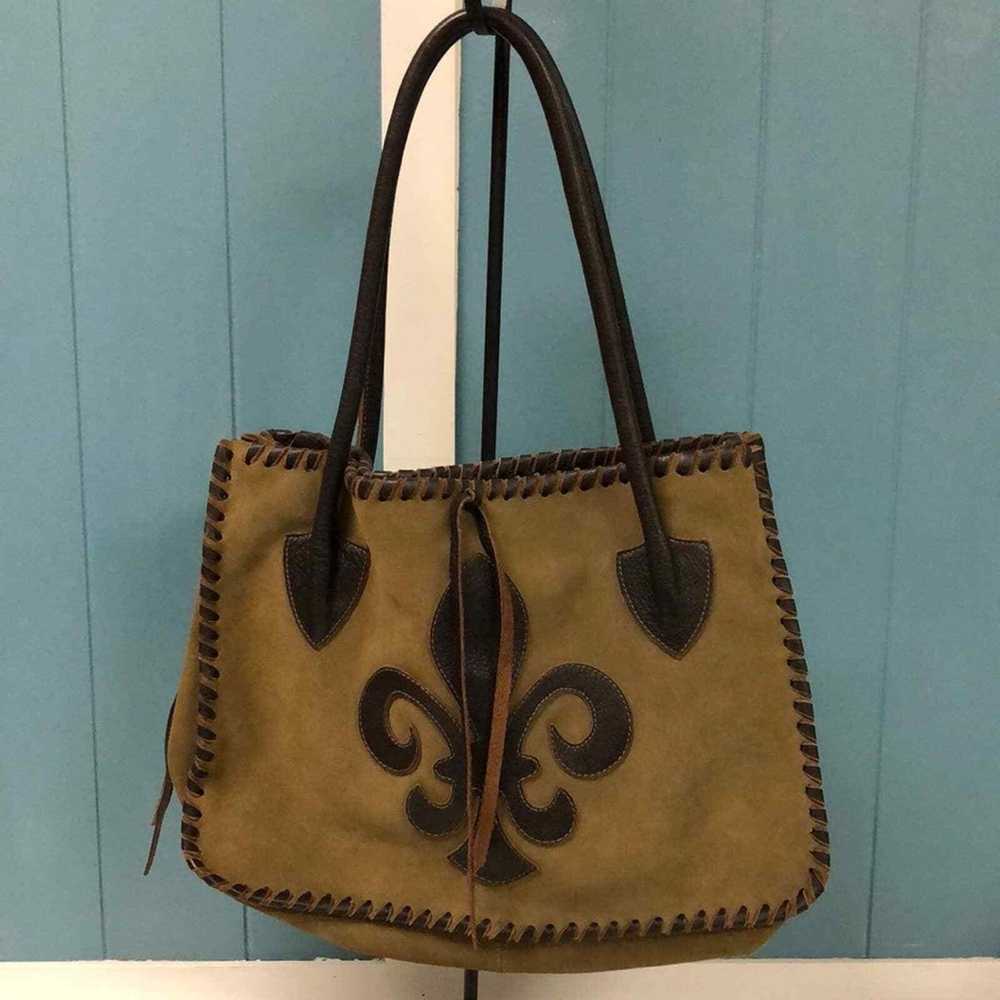 Vintage Carla Marcini fluer de handbag brown Ital… - image 1