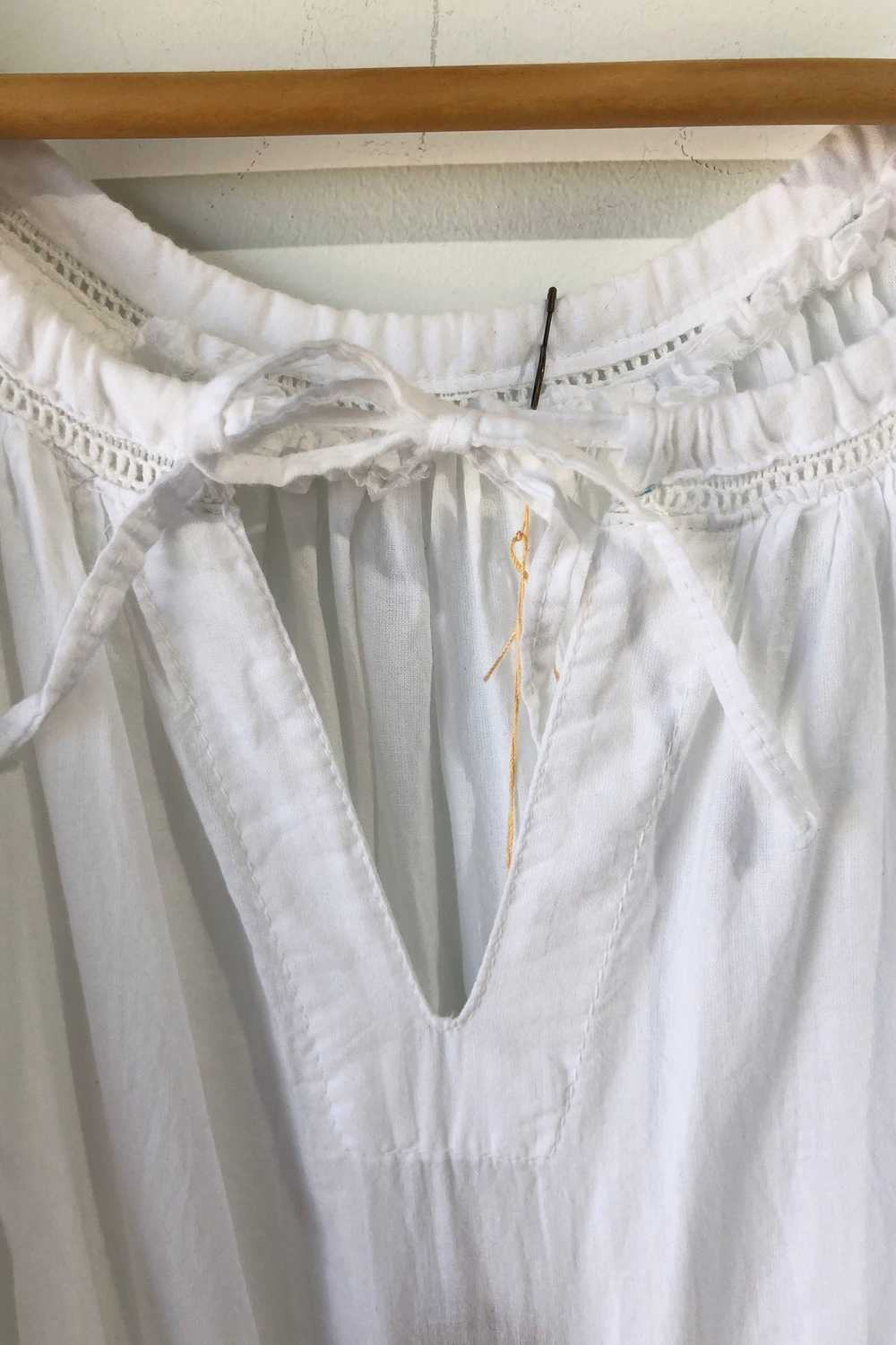 Vintage White Cotton Nightgown - image 3