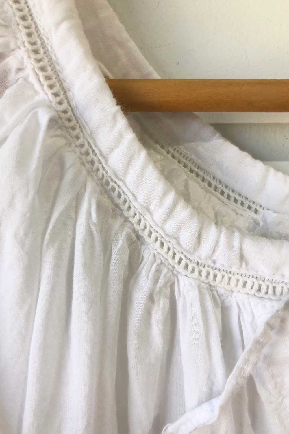 Vintage White Cotton Nightgown - image 4