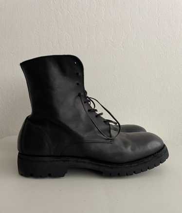 hide-m  GUIDI 795V Lace Up Boot With Vibram Sole, black horse leather