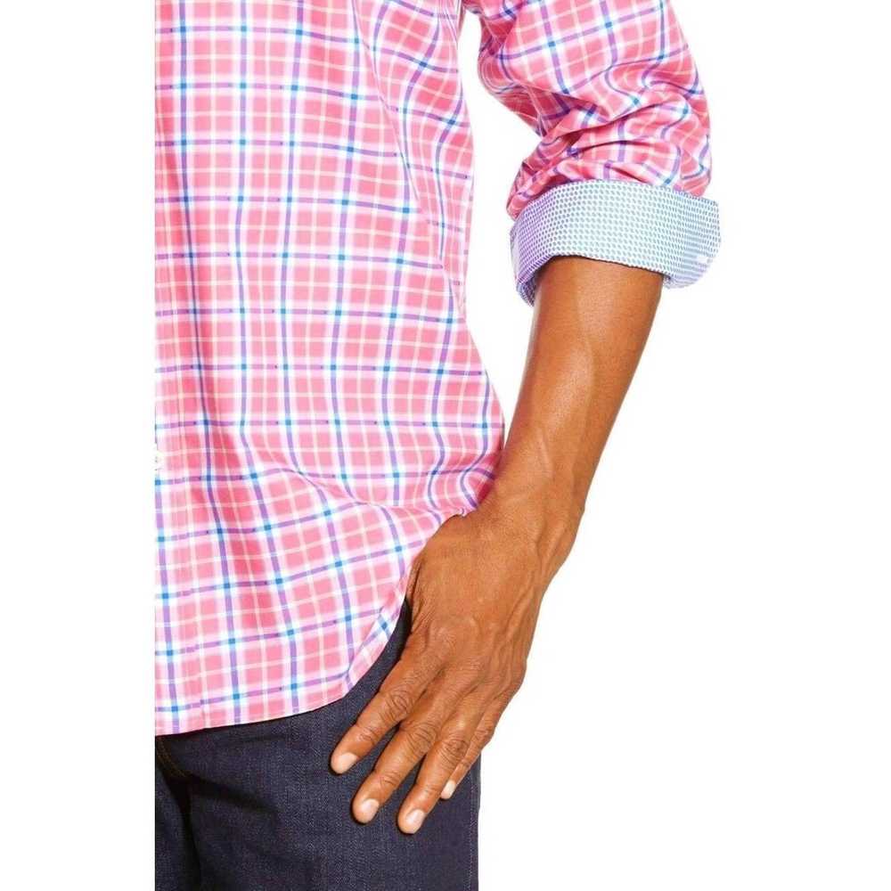 Bugatchi BUGATCHI Uomo Flip Cuff Check Shirt Clas… - image 3