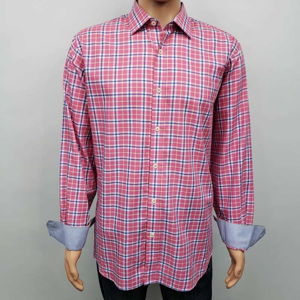 Bugatchi BUGATCHI Uomo Flip Cuff Check Shirt Clas… - image 5