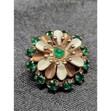 The Unbranded Brand Vintage Green Flower Pin