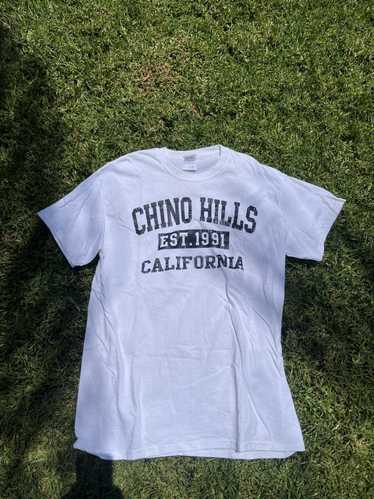 Chancellor Place Chino Hills Red Embroidered Crew Neck Tee Hanes 50/50  Small