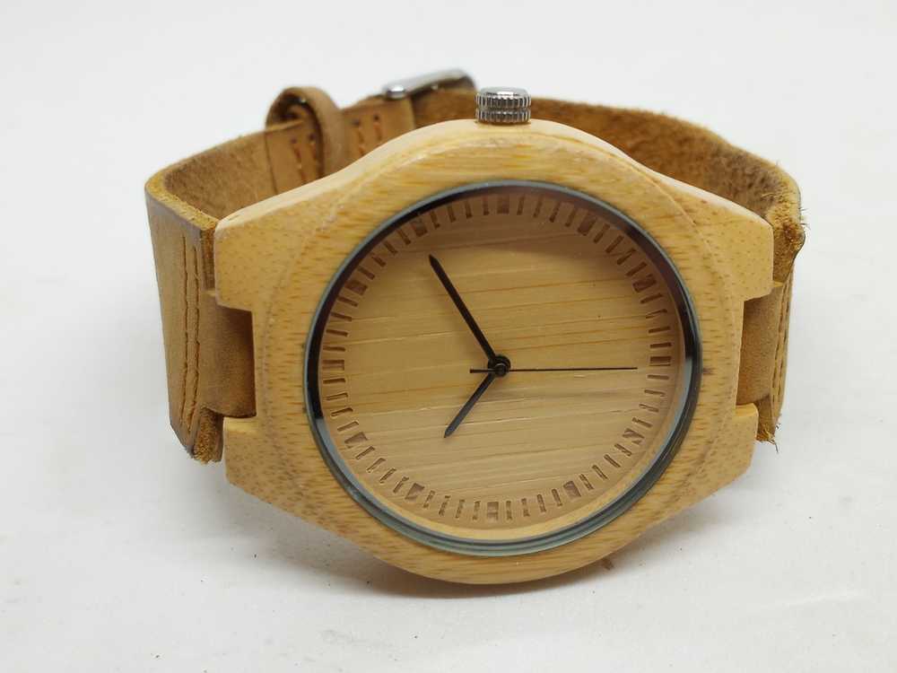 Watch Cucol Men's 45mm Suede Leather Band Wood Wa… - image 10