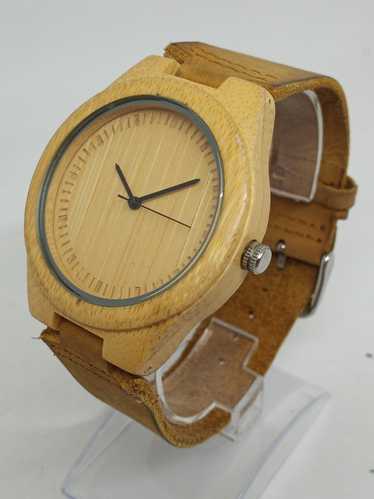 Watch Cucol Men's 45mm Suede Leather Band Wood Wat