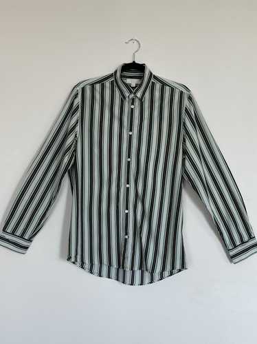 Cos Cos Green, White, and Black striped shirt