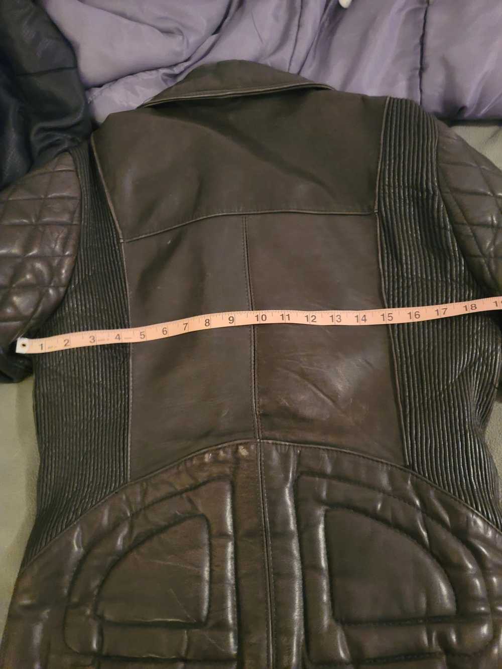 Vintage vintage black leather motorcycle jacket h… - image 7