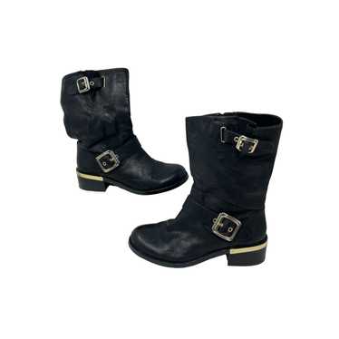 Vince Camuto Winchell Leather Moto Boots 5.5.