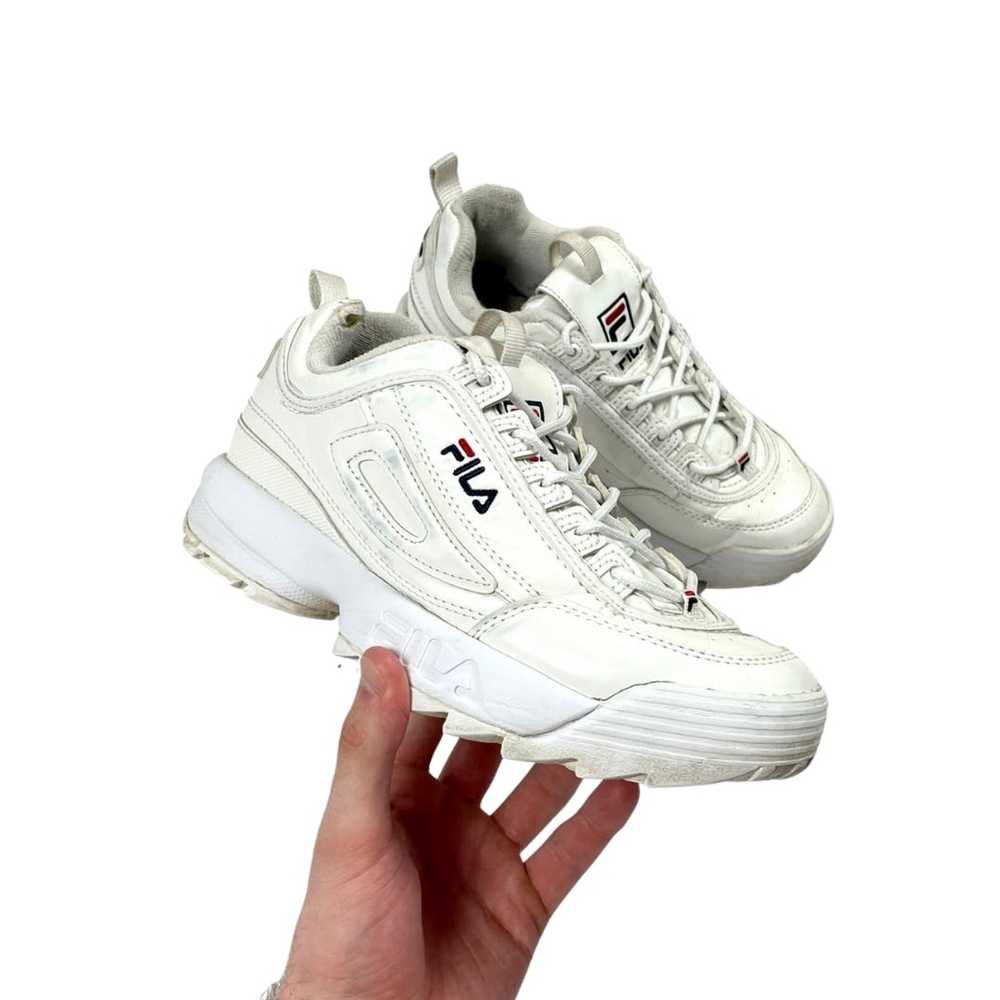 Fila × Streetwear Fila Disruptor all white shoes … - image 1