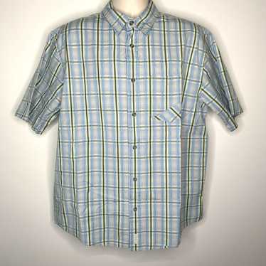 Other Cabela Shirt Short Sleeve Plaid L Light Blue