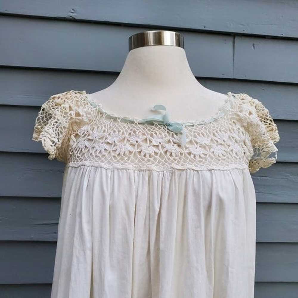 Vintage 1910s Edwardian-era Victorian Nightgown C… - image 2