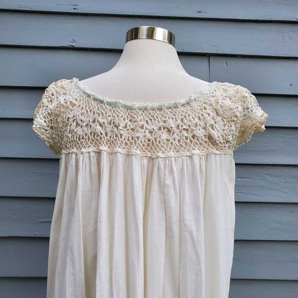 Vintage 1910s Edwardian-era Victorian Nightgown C… - image 3
