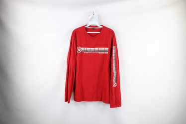 Nautica Jeans Company T Shirt Vintage 90s Red Long Sleeve Spell