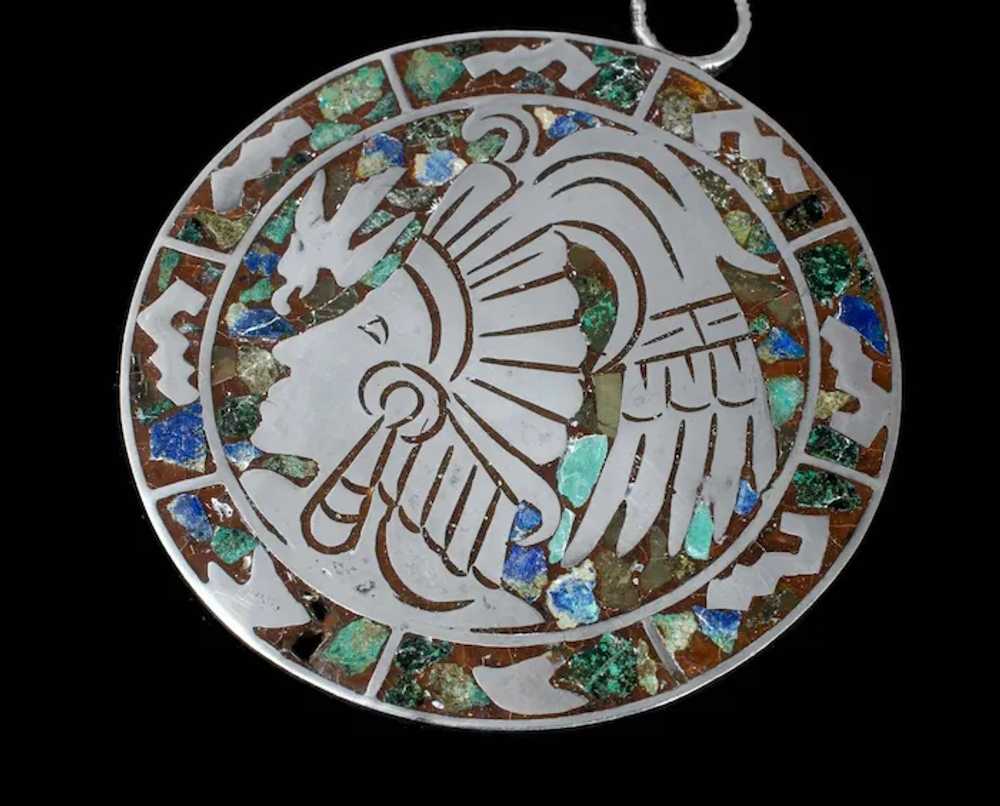 Anton Mexican Deco silver azur-malachite Mozaico … - image 4