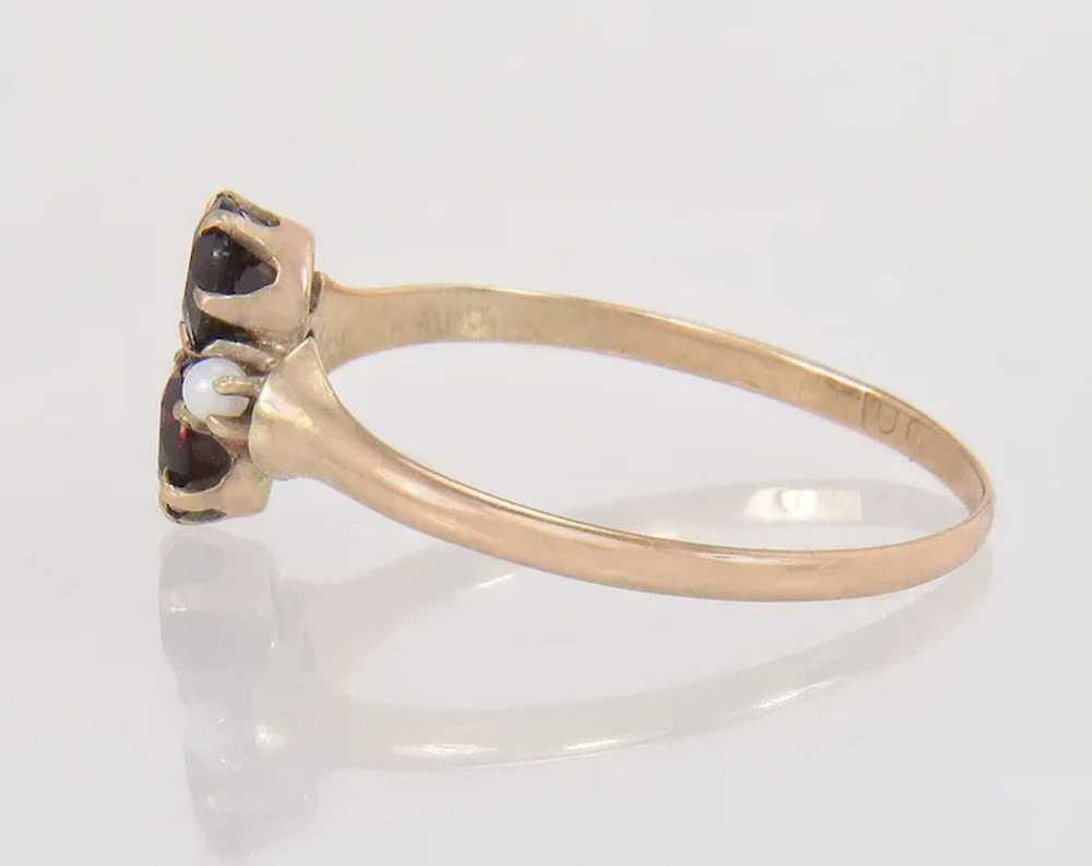 Antique 10K Yellow Gold .50ct Simulated Garnet & … - image 4