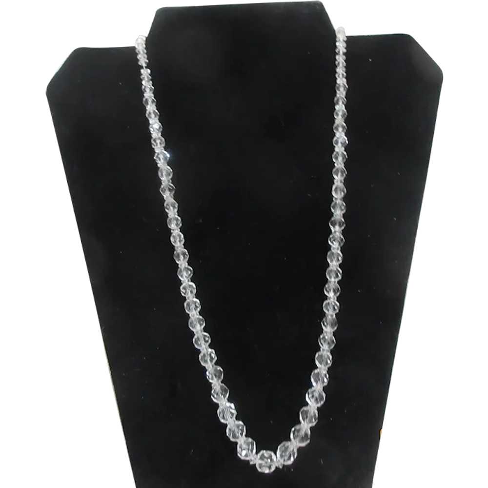 Crystal Bead Necklace with Crystal Spacer Beads G… - image 1