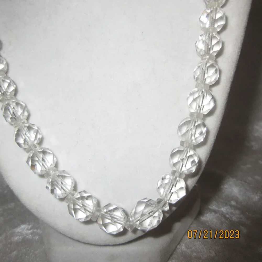 Crystal Bead Necklace with Crystal Spacer Beads G… - image 3