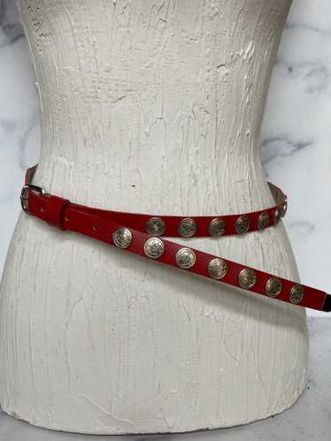 Red silver skinny belt