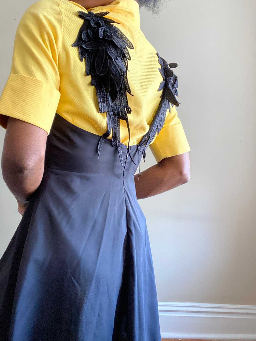 Black Feather Straps Mini Dress - image 4