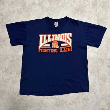 Illinois Fighting Illini Chief Illiniwek Vintage Distressed Off-White Logo  T-Shirt – Gameday Spirit Fanstore