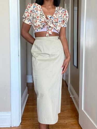 Vintage Khaki Neutral Maxi Skirt(S)