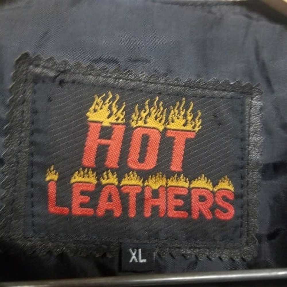 Vintage Vintage 90s y2k Hot Leathers Black Leathe… - image 8