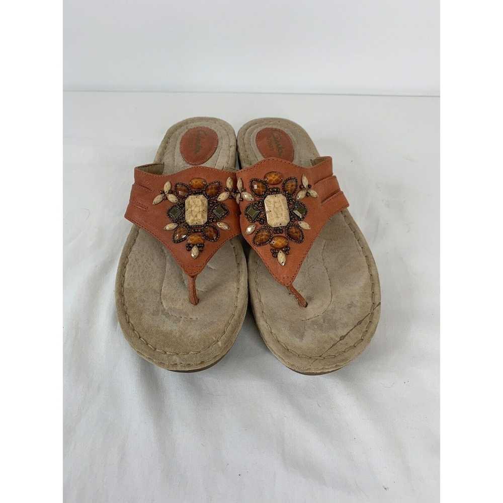 Clarks Clarks Thong Sandals 8.5 M Coral Orange Be… - image 4