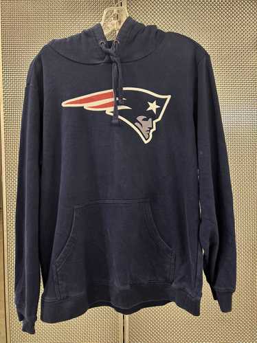 N.E. PATRIOTS NFL APPAREL EMBROIDERED HOODED BLUE SWEATSHIRT