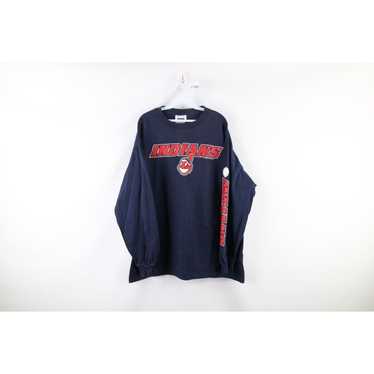 1950 Cleveland Indians Men's Cotton Jersey Hooded Long Sleeve T-Shirt by Vintage Brand