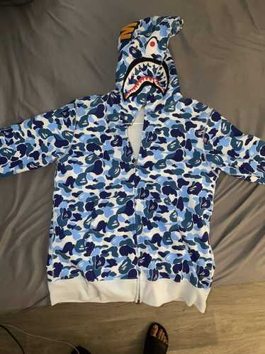 Bape Abc Camo Shark Full Zip Hoodie Blue - BAPE Hoodie