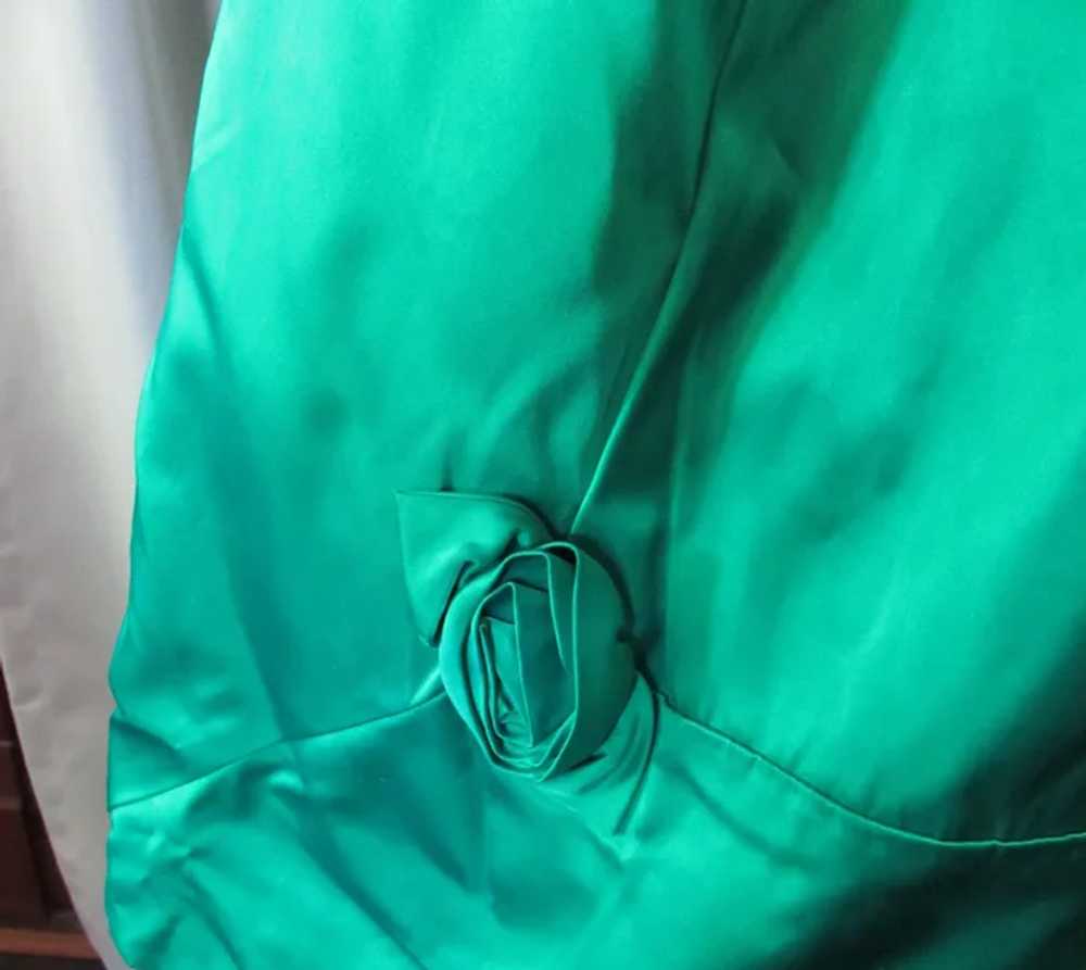 SALE 1960 Era Bouffant Cocktail Dress Emerald Gre… - image 8