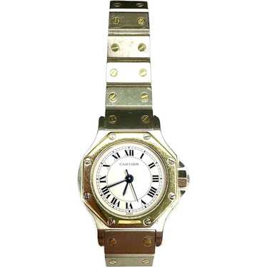 Cartier Santos Octagon Stainless Steel and 18k Gol