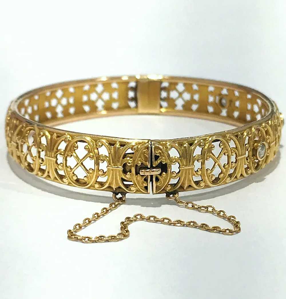 Antique Art Nouveau Diamond 14K Gold HERPER BROS … - image 4