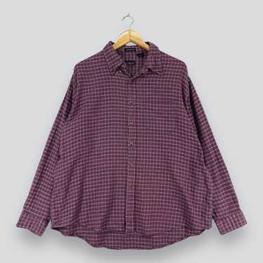 Vintage Red Van Heusen Brand Men's Camp Casual Button Shirt Size Large  Cotton Poly Blend 