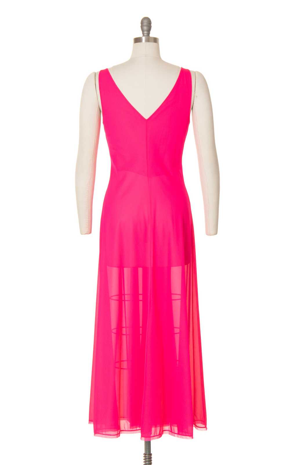 1970s Neon Hot Pink Nightgown | small/medium/large - image 6